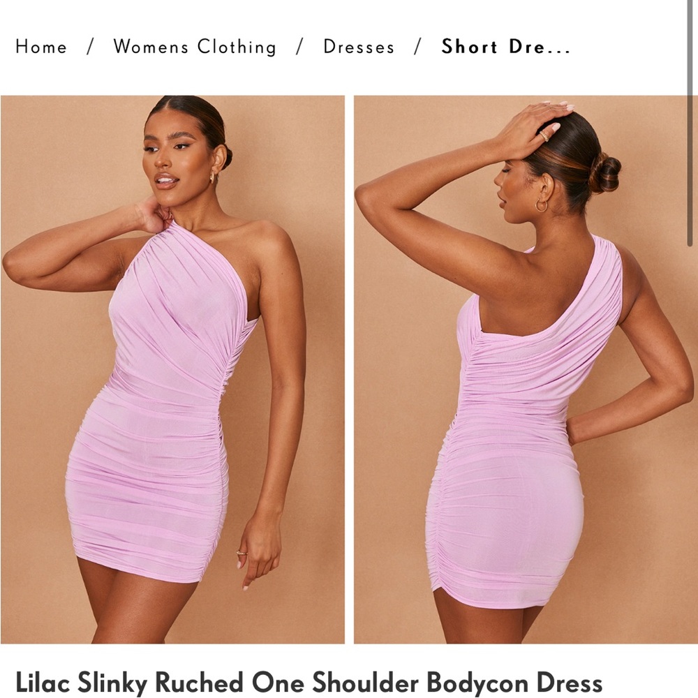 Pretty little thing  lilac one shoulder mini dress size 6! NEW WITH TAGS!